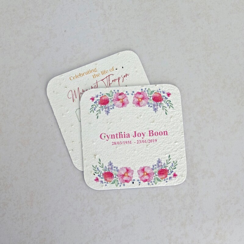 Growing Paper Greeting Card Card with Round Corners Double Side Print 130mm x 130mm