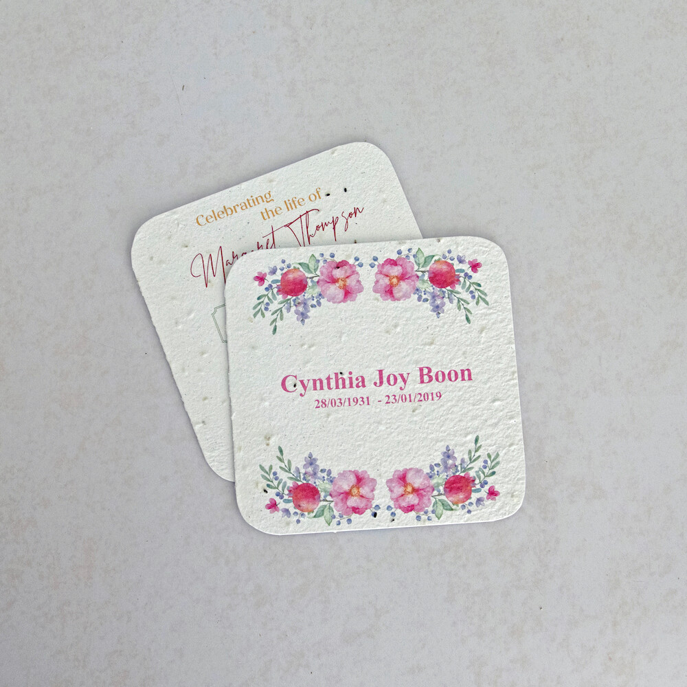 Growing Paper Greeting Card Card with Round Corners Single Side Print 130mm x 130mm