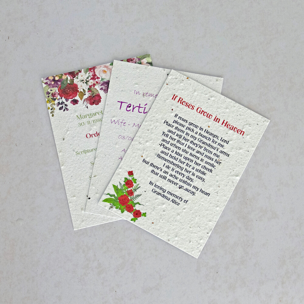 Funeral Flyers Single Side Print 100mm x 140mm