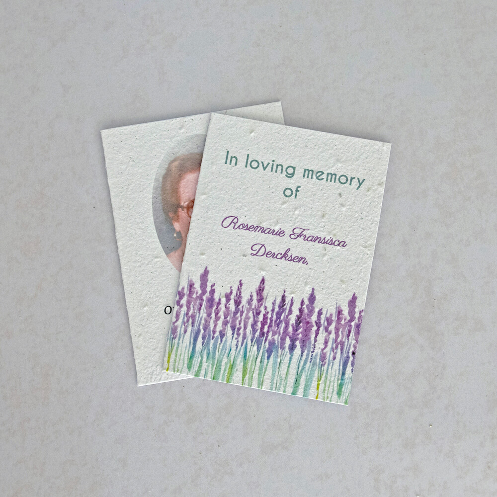 Growing Paper Folded Card Card Double  Side Print 100mm x 140mm