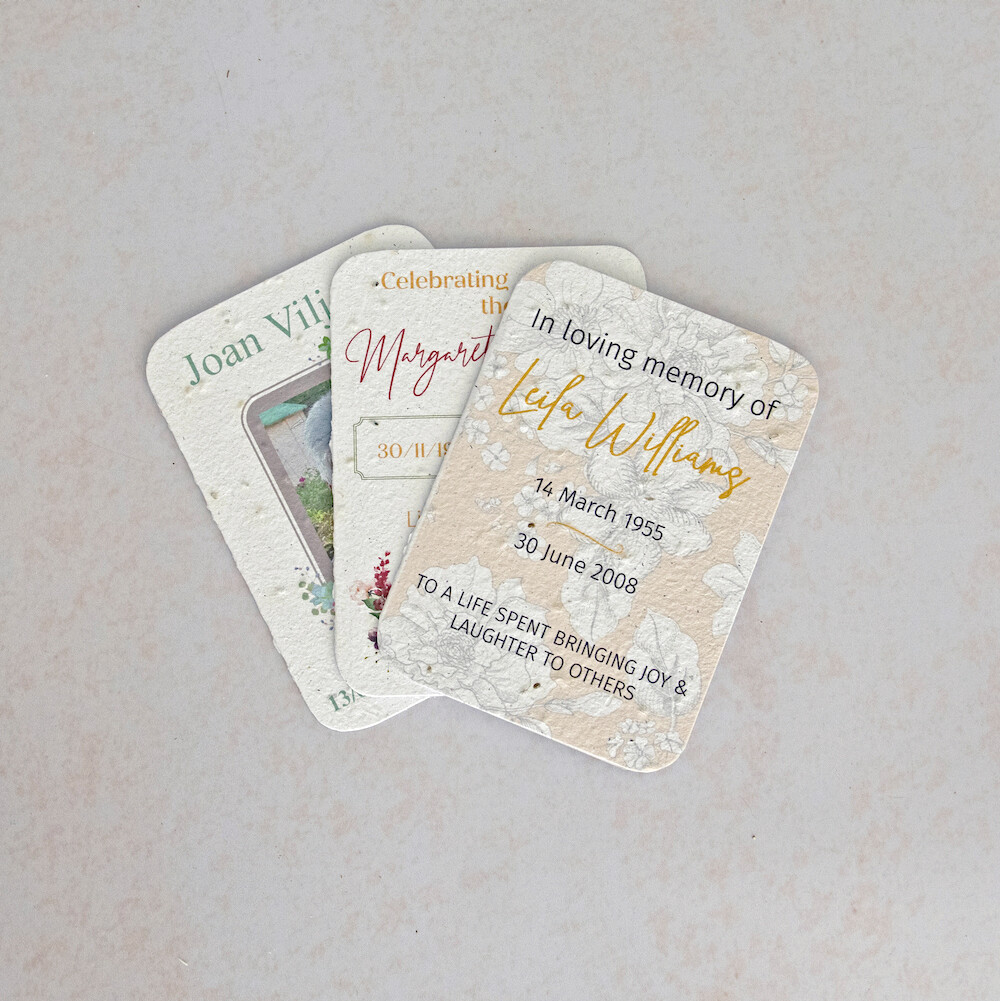 Growing Paper Greeting Card Card with Round Corners Single Side Print Die Cut 100mm x 140mm