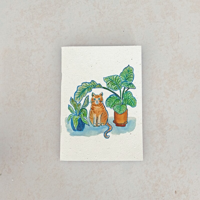 Notebook - Cat &amp; Plants