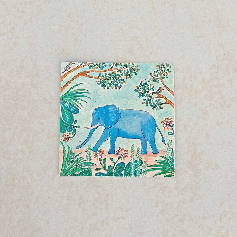 Square Card - Elephant