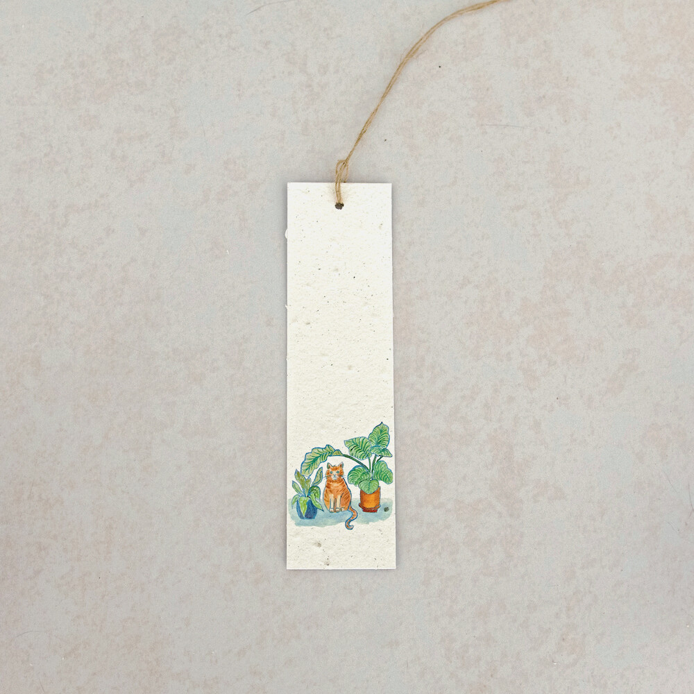 Bookmark - Cat &amp; Plants