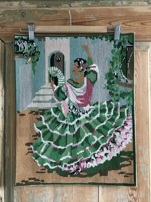 Borduurwerk Flamenco-danseres groene rok