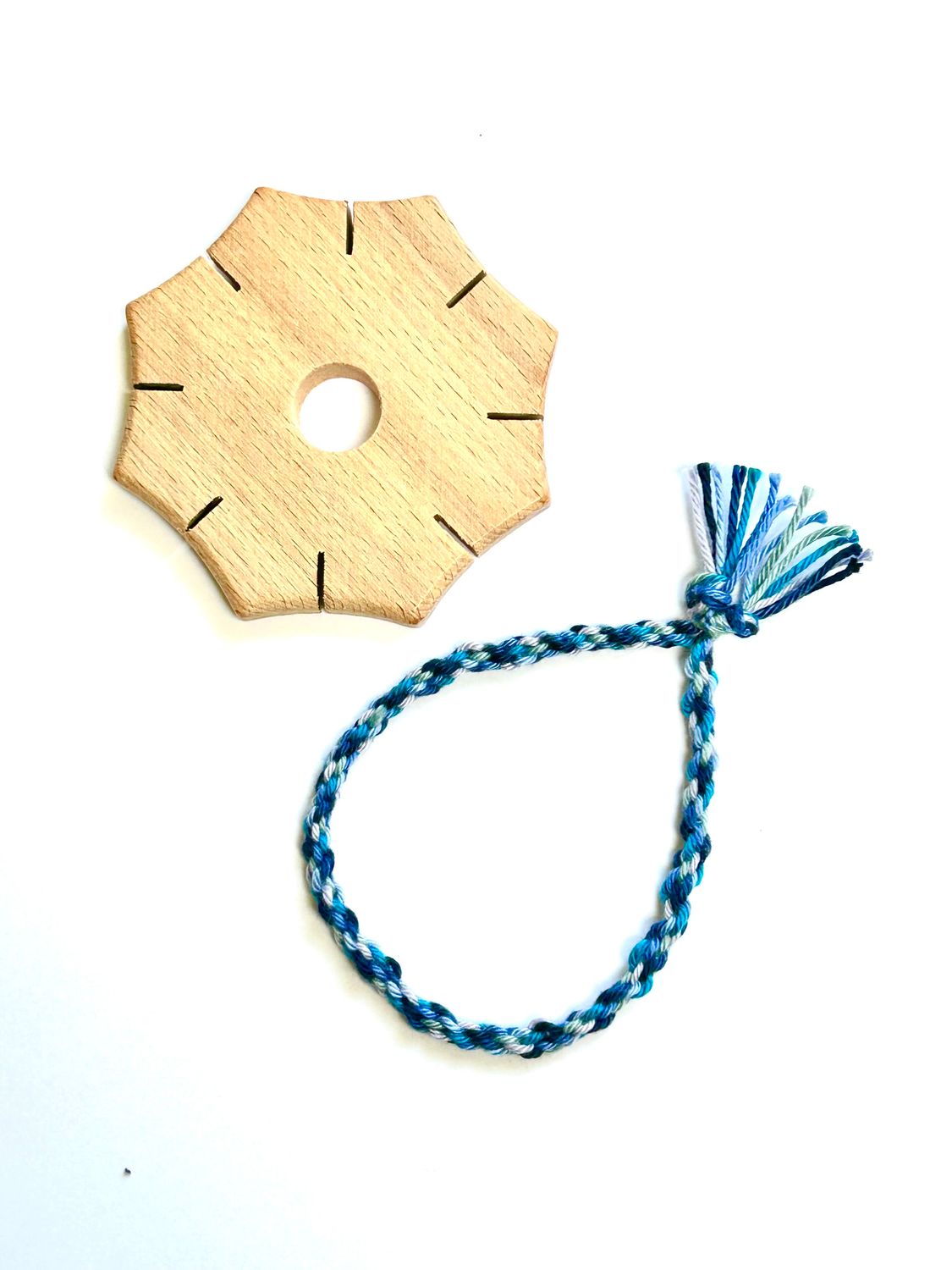 Knoop-ster - set met garen blauwtinten