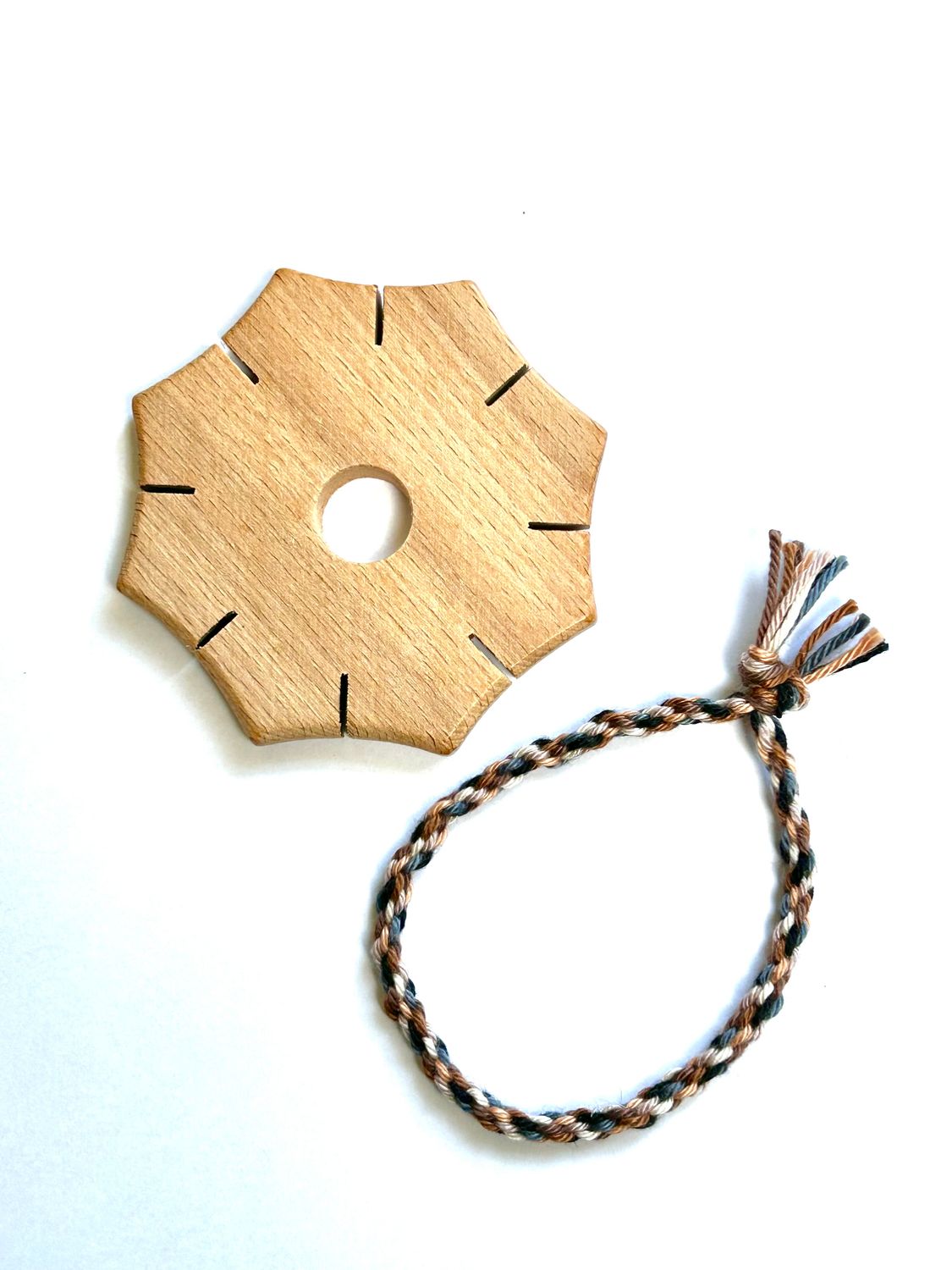 Knoop-ster - set met garen bruin:grijs/zwart