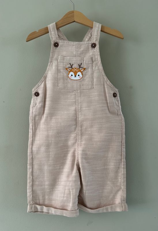 Baby tuinbroekje (kort model) met applicatie hertje mt98