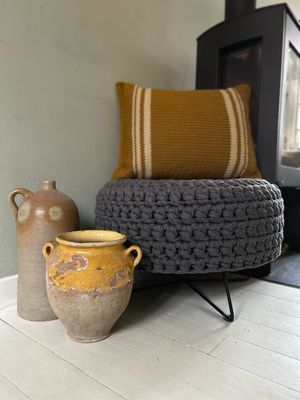 Kussen, gebreid 100% wol