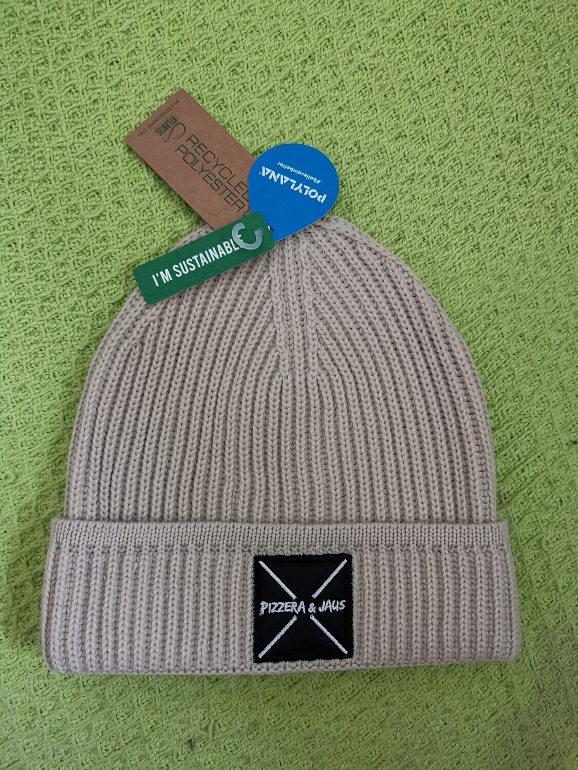 Beanie-Strickmütze beige