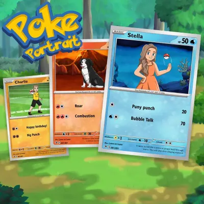 Custom Pokemon Card Portrait | Turn Yourself into Cartoon Anime Custom Pokemon Card Portrait | Turn Yourself into Cartoon Anime