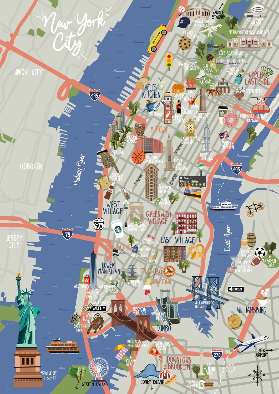 New York - Map Print