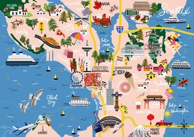 Seattle - Map Print
