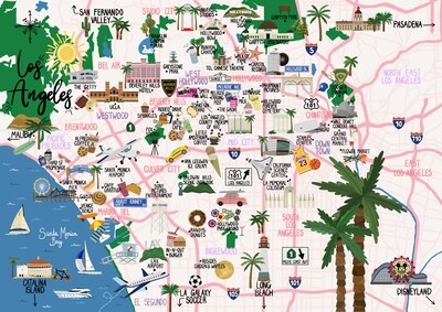Los Angeles - Map Print