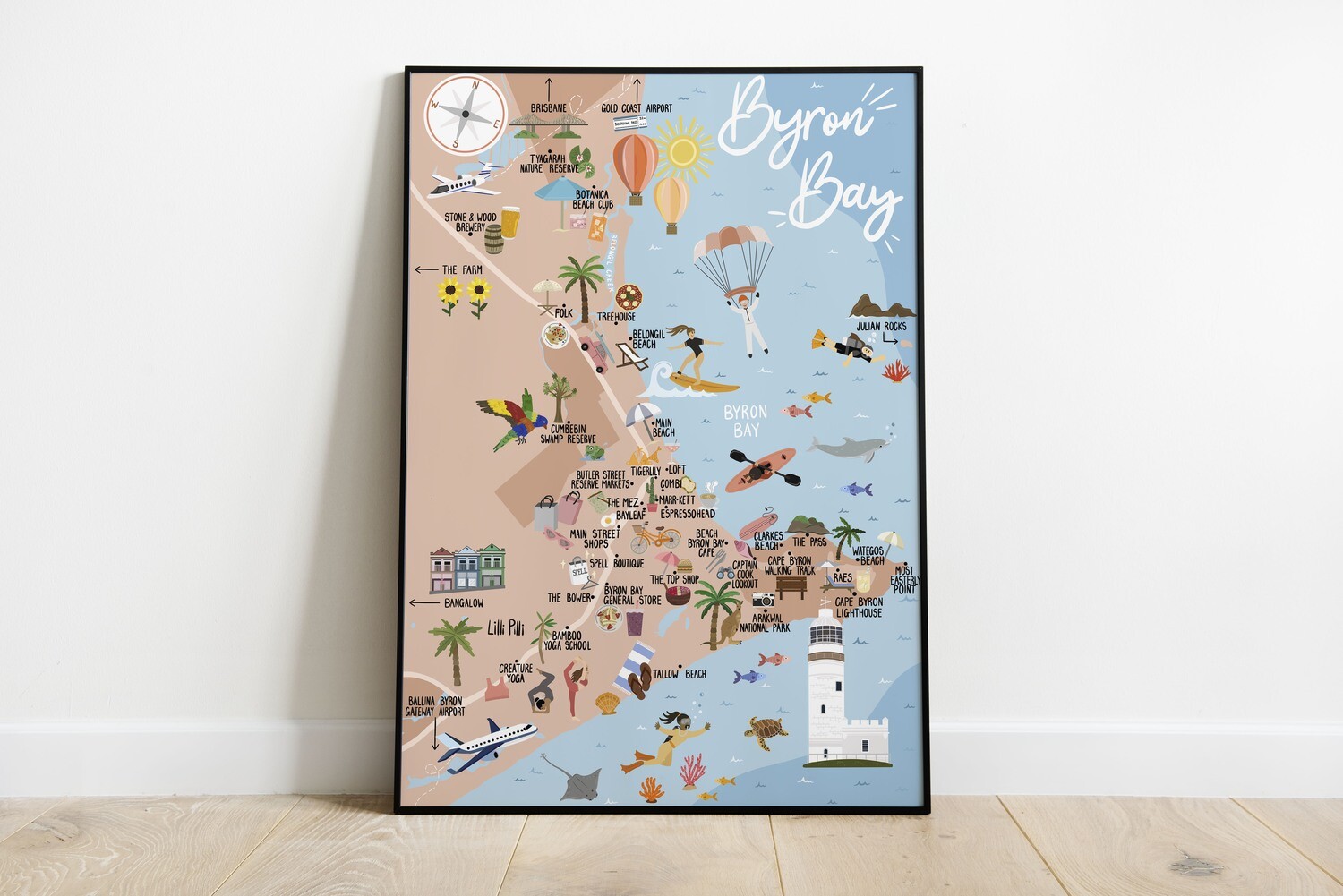 Byron Bay - Map Print
