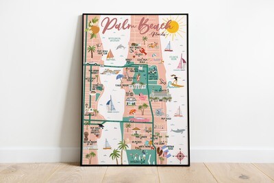 Palm Beach - Map Print