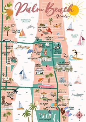 Palm Beach - Map Print