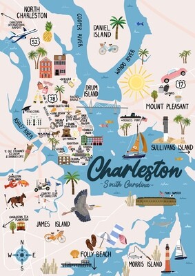 Charleston - Map print