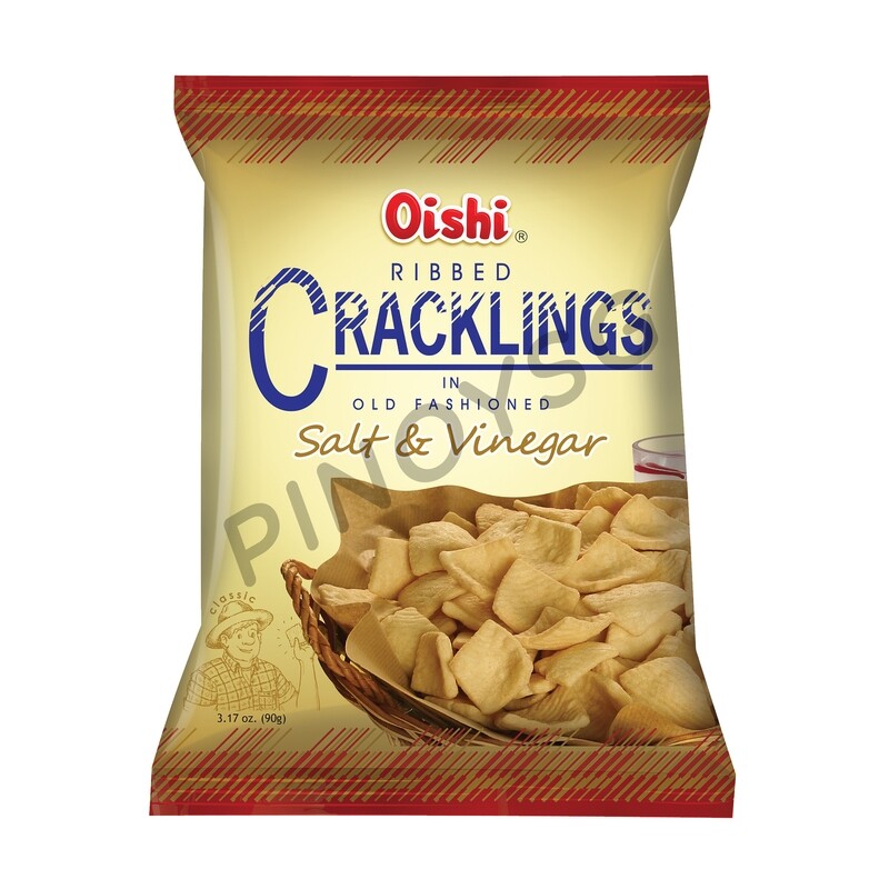 Oishi Ribbed Cracklings Salt &amp; Vinegar, 90g