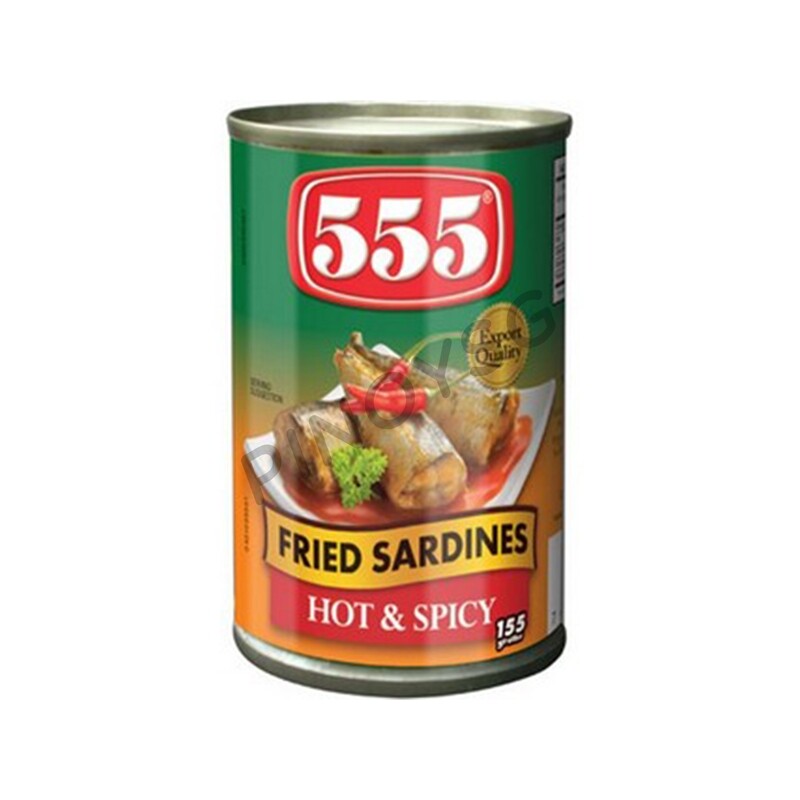 555 Fried Sardines Hot &amp; Spicy, 155g