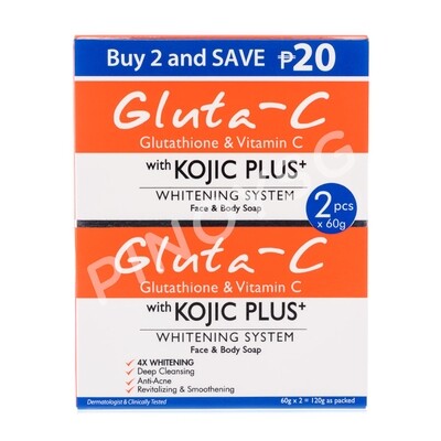 Gluta-C with Kojic Plus+ Face & Body Soap 2's x 60g 