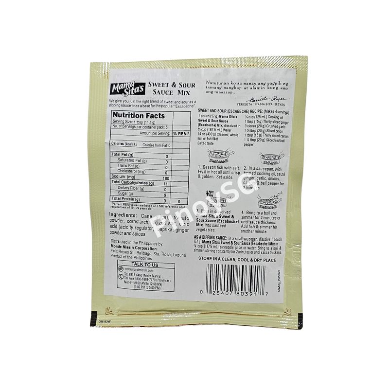 Mama Sita’s Sweet &amp; Sour Sauce Mix (Escabeche), 57g