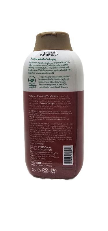 Nature’s Way Aloe Vera System Shampoo and Conditioner Keratin Straight 200ml