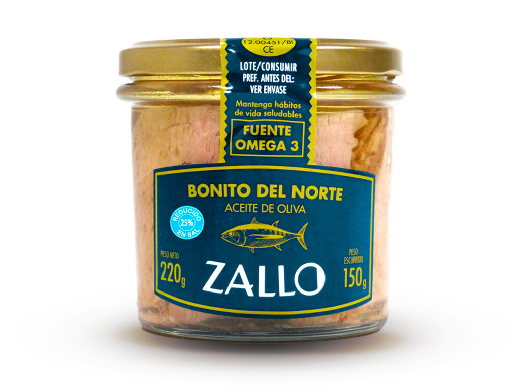 Lomos de Bonito del Norte en aceite de oliva reducido en sal - 220g/ud.