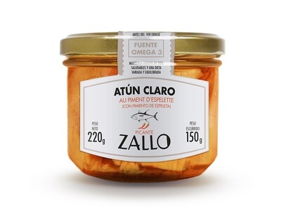 Light Tuna loins in olive oil with Ezpeleta peppers 220g/unit Light Tuna loins in olive oil with Ezpeleta peppers 220g/unit