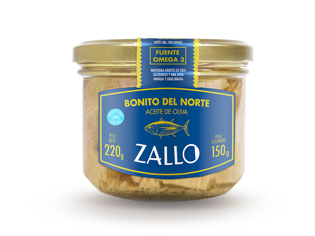 White Tuna loins in olive oil reduced in salt 220g/unit.