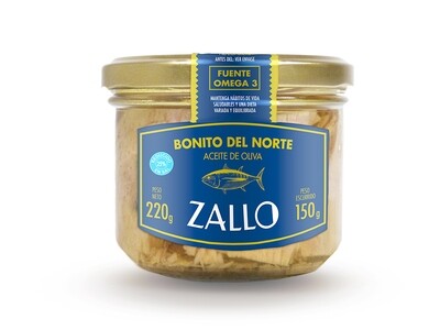 White Tuna loins in olive oil reduced in salt 220g/unit.