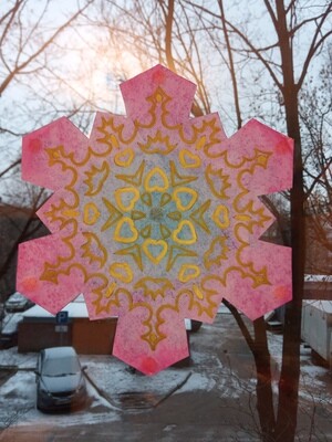 Снежинки-раскраски для декора класса