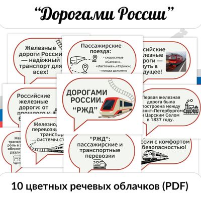 Дорогами России. РЖД. Разговоры о важном. Цветные речевые облачка. РоВ 2024-2025