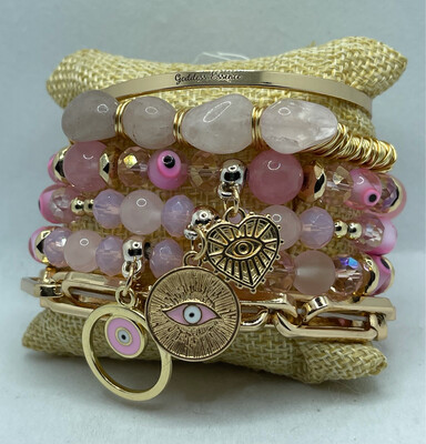 Pink Evil Eye stack