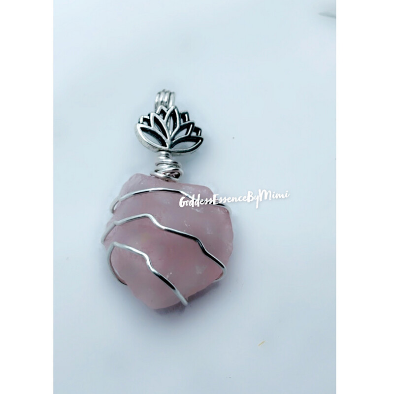 Raw Rose Quartz Necklace