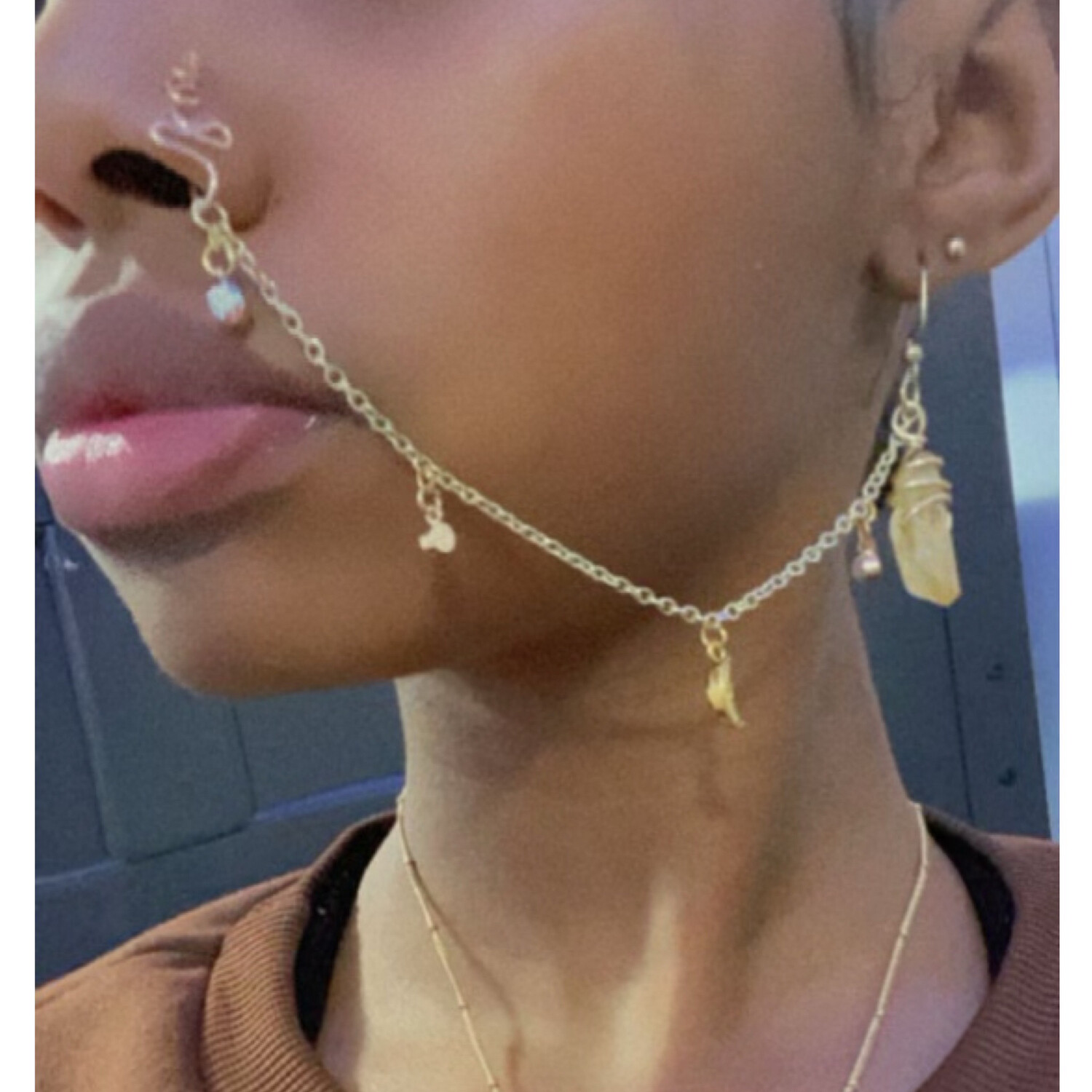 Goddess Nose cuff Chain