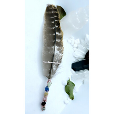 Custom Crystal Smudging Feather