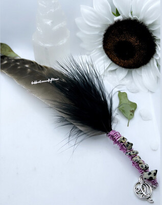 Dalmatian Crystal Smudging feather