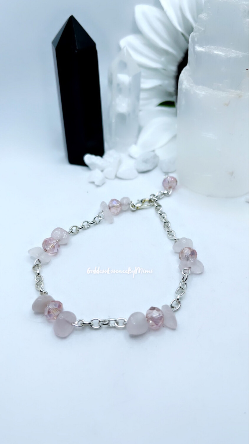 Rose Quartz Adjustable Anklet