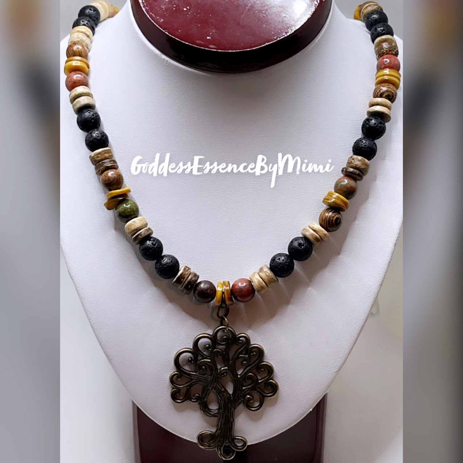 Tree Of Life Stone adjustable Necklace