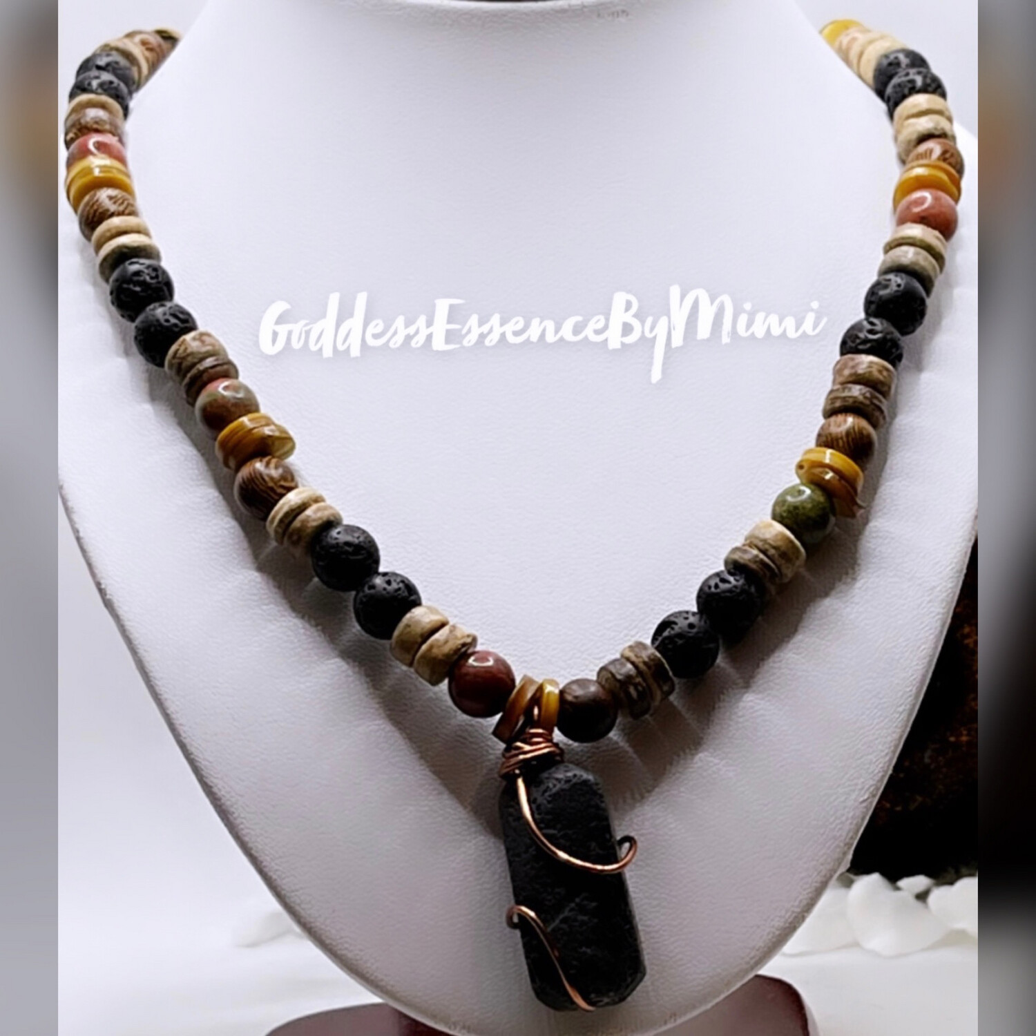 Lava Stone Adjustable Necklace