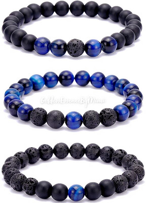 Lapis, Onyx, & Lava Stone Bracelets Lapis, Onyx, & Lava Stone Bracelets
