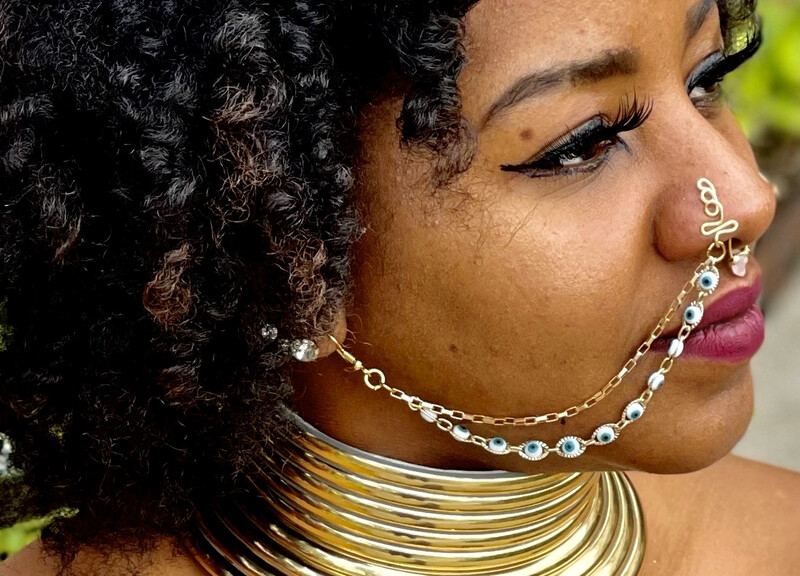 Layered Eye Chain Nose Cuff