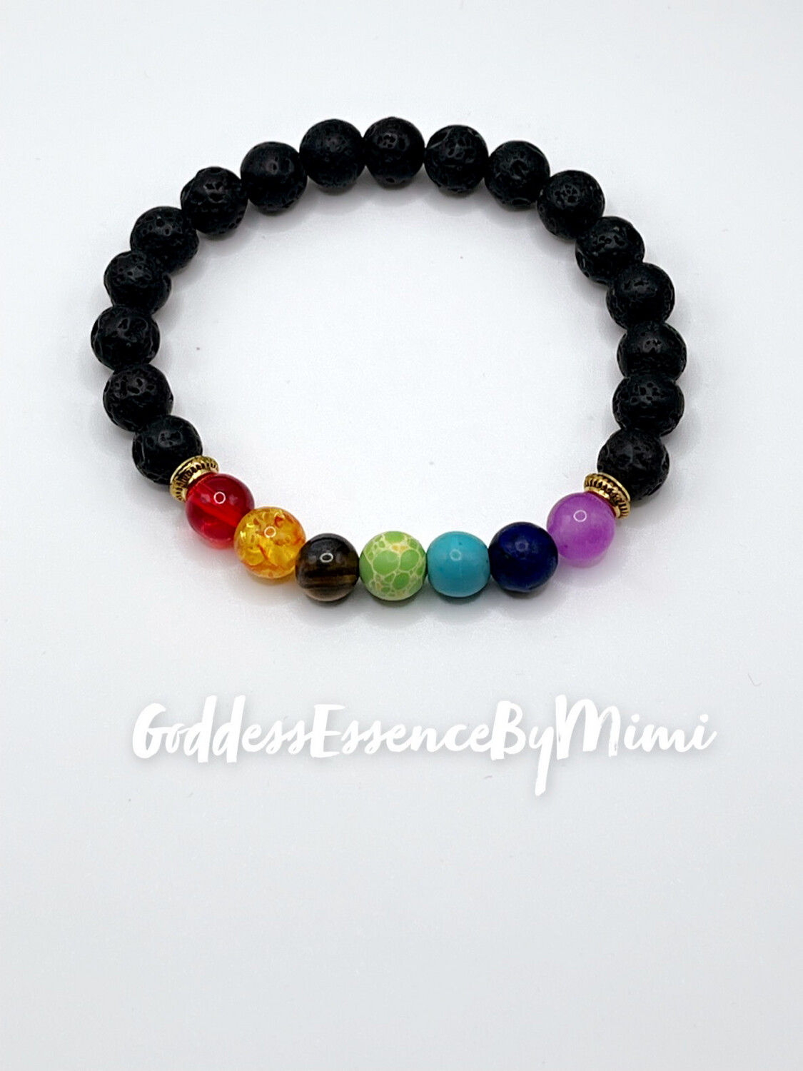 Chakra Bracelet, Gemstones: Chakra Lava Stone