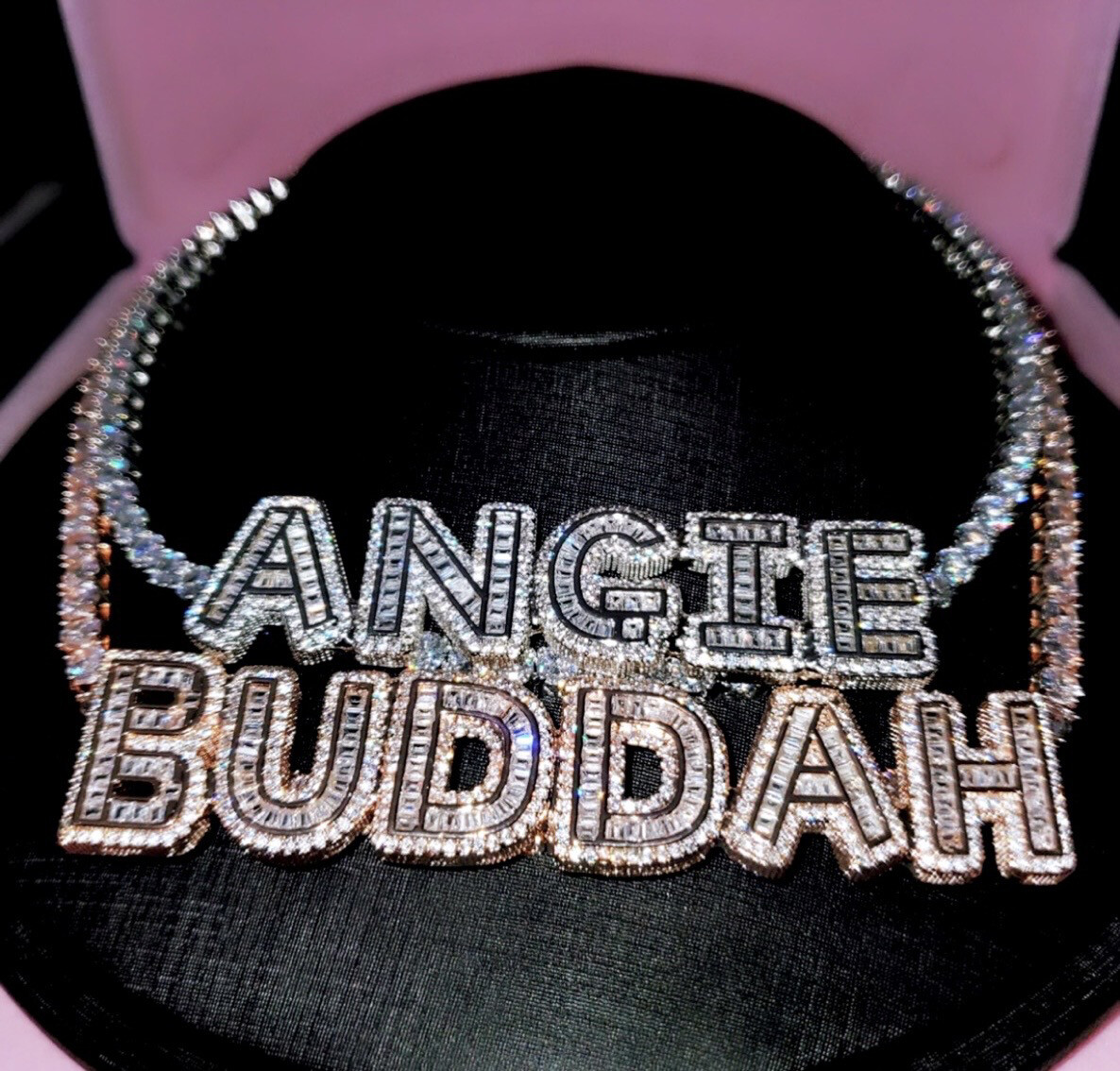 Baguette Tennis Bling Name Necklace (Customize)