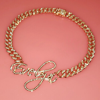  Cuban link Name Choker/Necklace