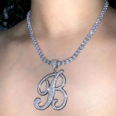 Big Bling Letter Necklace