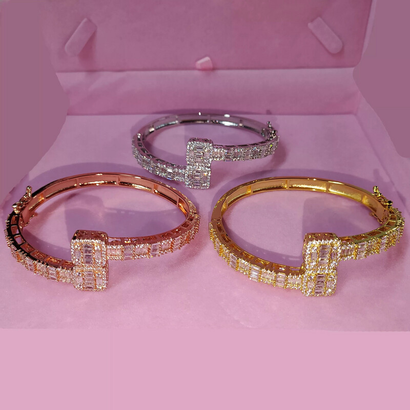  Baguette Bangle Bracelet 