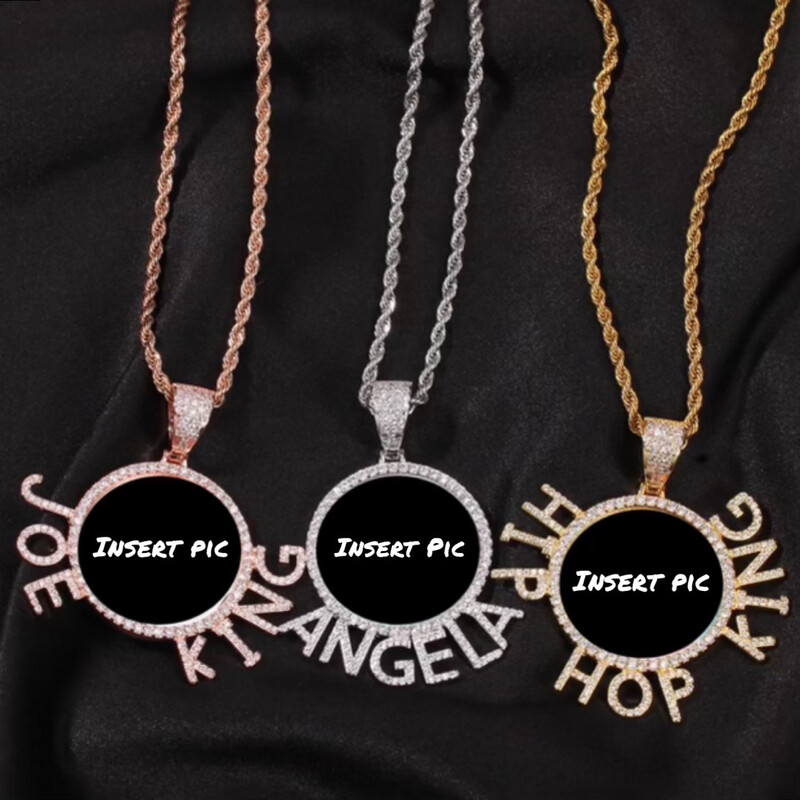 High Quality Photo Necklace/Non Tarnish Hypoallergenic w/ CZ Diamonds With name (Customized) 