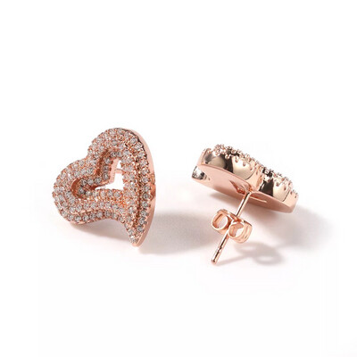 AAAAA+ CZ Baguette Icy Heart
 Earrings  